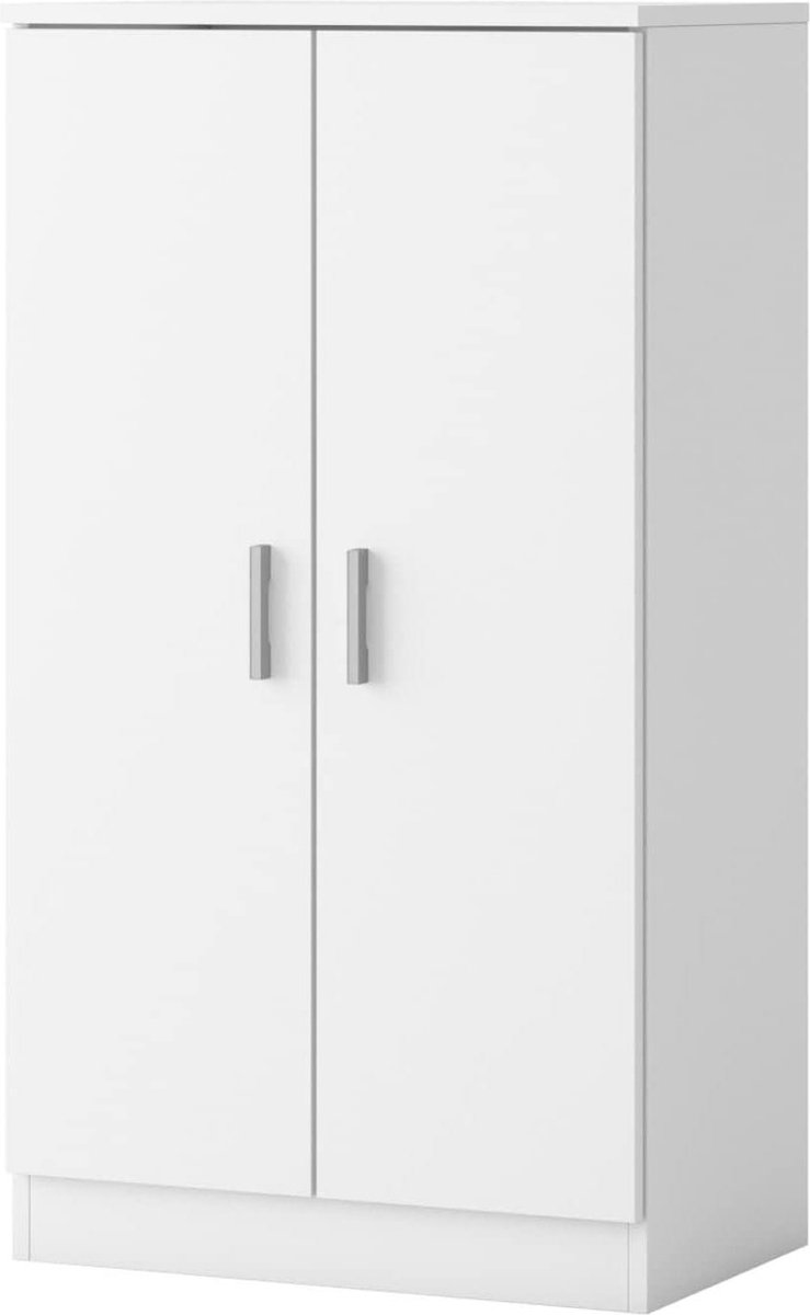 Schoenenkast met spiegel - Schoenenrek 2 deuren 55 x 35 x 100 cm 4 legplanken binnen grote
