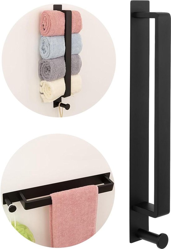 Dmore 2 magnetische messenhouders voor aan de muur, met 3 haken, geen boren, 40,6 cm (16 inch), zwarte messenstrip, powerful knife magneet-rek, optionele installatie met plakband of schroeven voor een Dmore 2 magnetische messenhouders voor aan de muur, met 3 haken, geen boren, 40,6 cm (16 inch), zwarte messenstrip, powerful knife magneet-rek, optionele installatie met plakband of schroeven voor een