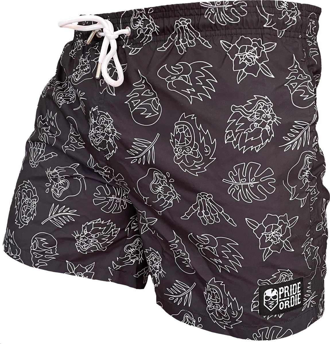 PRiDEorDiE Zwem- & Trainingsshort WILD SIDE Zwart - XL - Jeans Maat 36