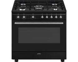 SMEG CX91GMBLNLK - Gasfornuis - 90 cm - Zwart - 5 kookzones