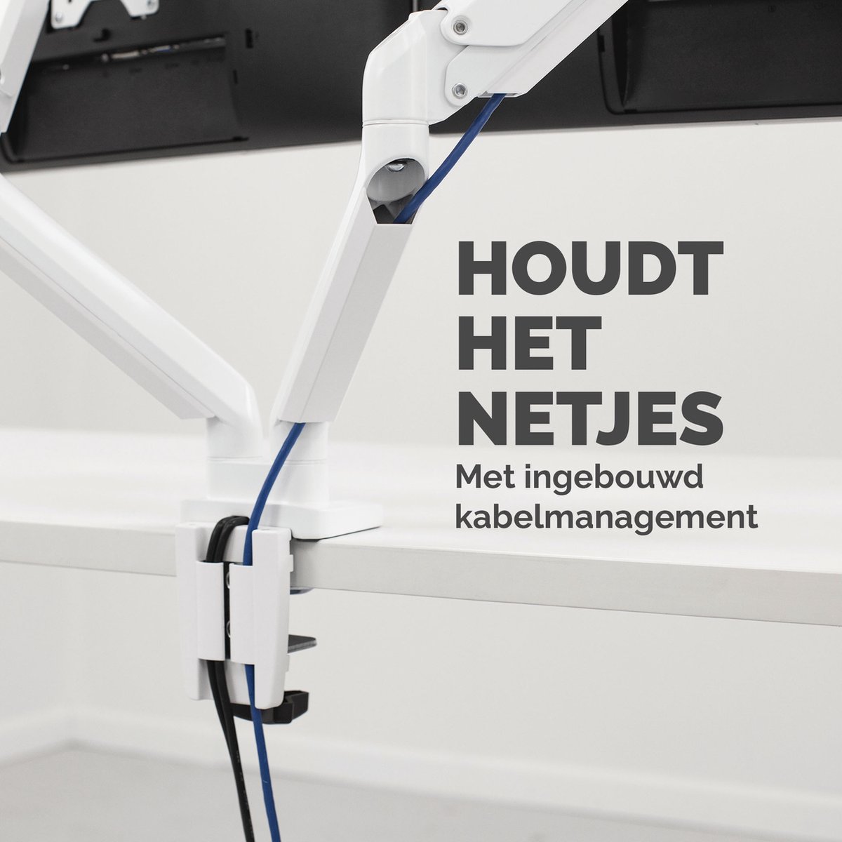 Fellowes Platinum Dubbele Monitorarm – Wit thumbnail 5