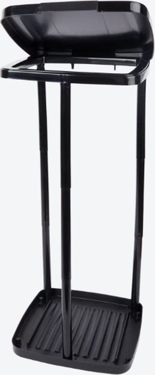 Vuilniszakhouder, Voor vuilniszakken van 60 tot 80 liter, Met deksel, Zwart 30 x 30 x 66 cm