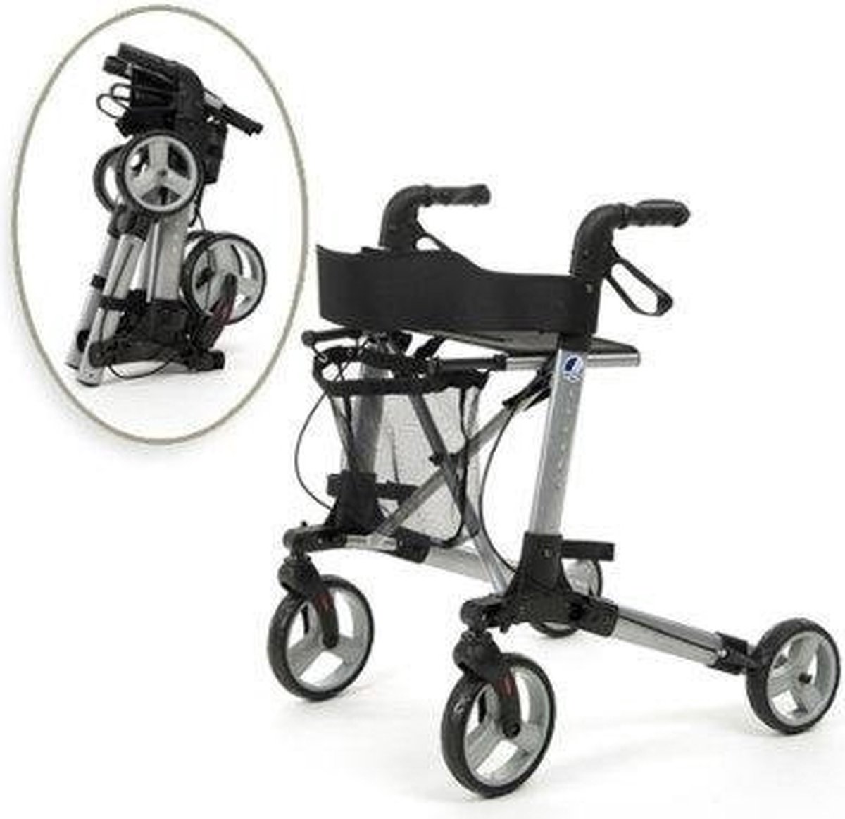 Goedkoopste Vermeiren Rollator Quadri light rollator Kleur Grijs dubbel opvouwbaar