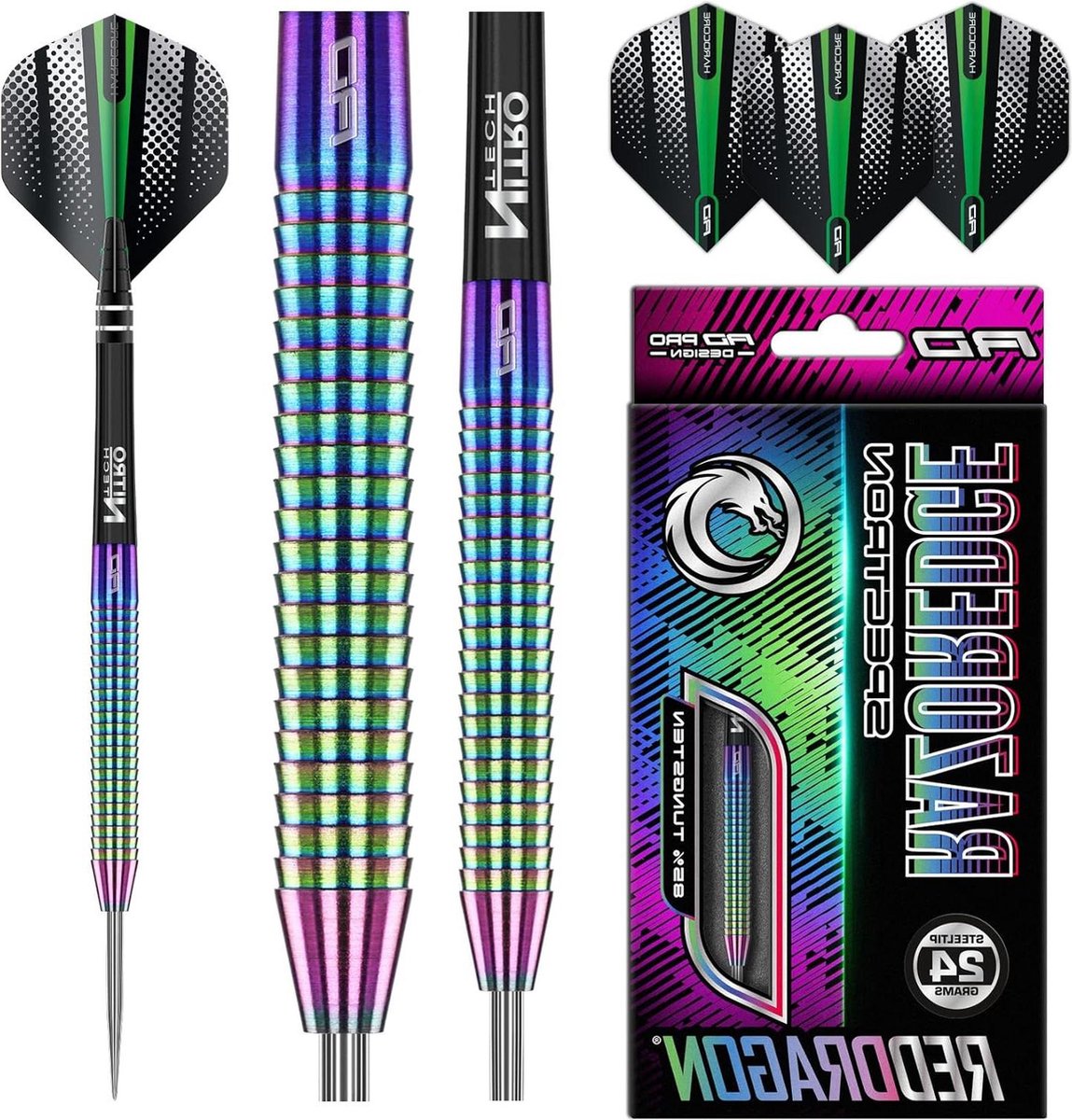Tungsten Dartpijlen Razor Edge Spectron 20-26 Gram Professioneel met Flights en Shafts