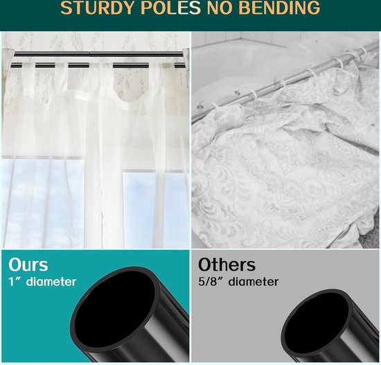 Tringle à rideau - Tringle à rideau 76-332 cm