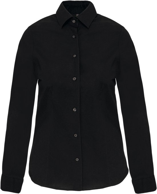 Blouse Femme XXL Kariban Manches longues Noir 97% Katoen, 3% Élasthanne