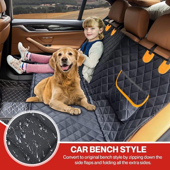 Autostoelhoes waterdicht en krasbestendig - voor honden - antislip - reizen met huisdier - haarverwijderaar - huisdieren - 2 veiligheidsgordels van Topmast — afbeelding 4