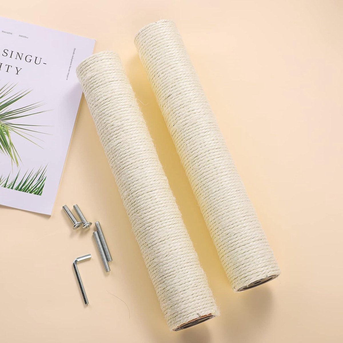 MIAOGE M8 M10 Sisal vervangende onderdelen voor krabpaal, vervangende stam voor krabpaal, krabpaal voor katten, krabpaal voor katten met schroeven, krabpaal (M8_60_40,5cm