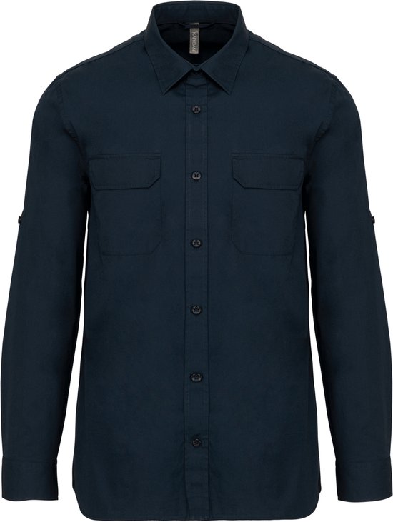 33,000ft Functioneel overhemd voor heren, UPF50 uv-bescherming, lange mouwen, ademend, button-down-hemd, outdoor, sportief vrijetijdshemd, vishemd voor mannen, zwart, 3XL