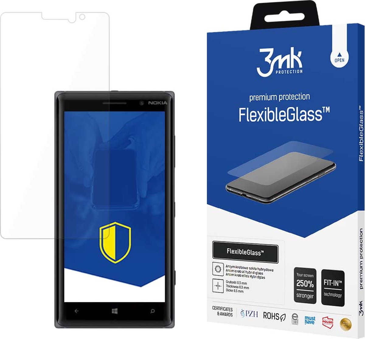 Nokia Lumia 830 Glas - 3mk FlexibleGlass
