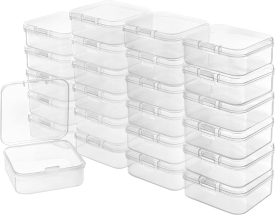 Clear Plastic Container Boxes with Hinged Lid - Small Medium Large Size ...