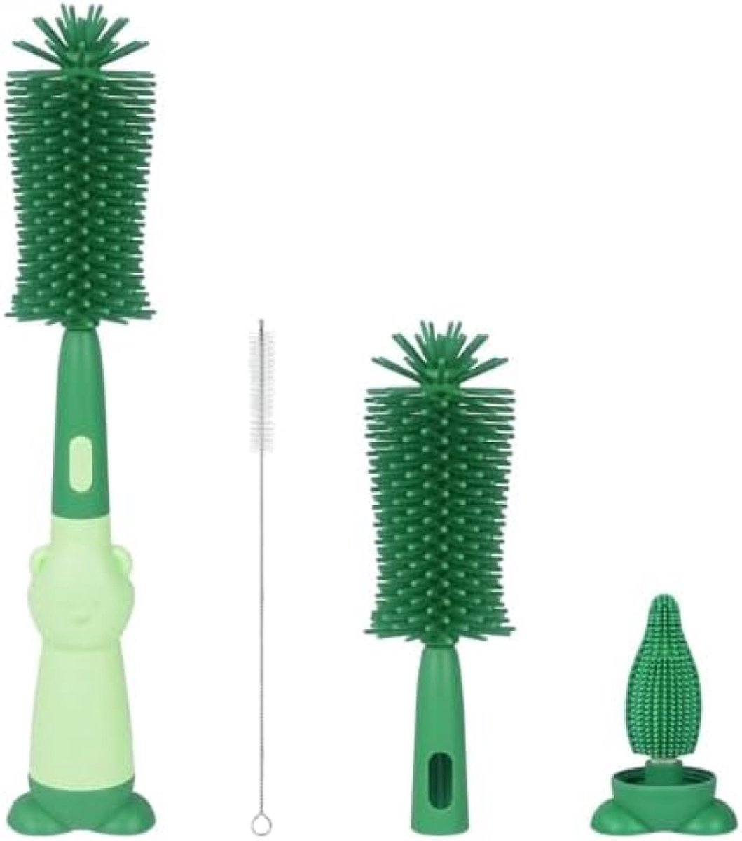 Image of 3-in-1 siliconen fles en speenreinigingsborstelset - Alles in 1