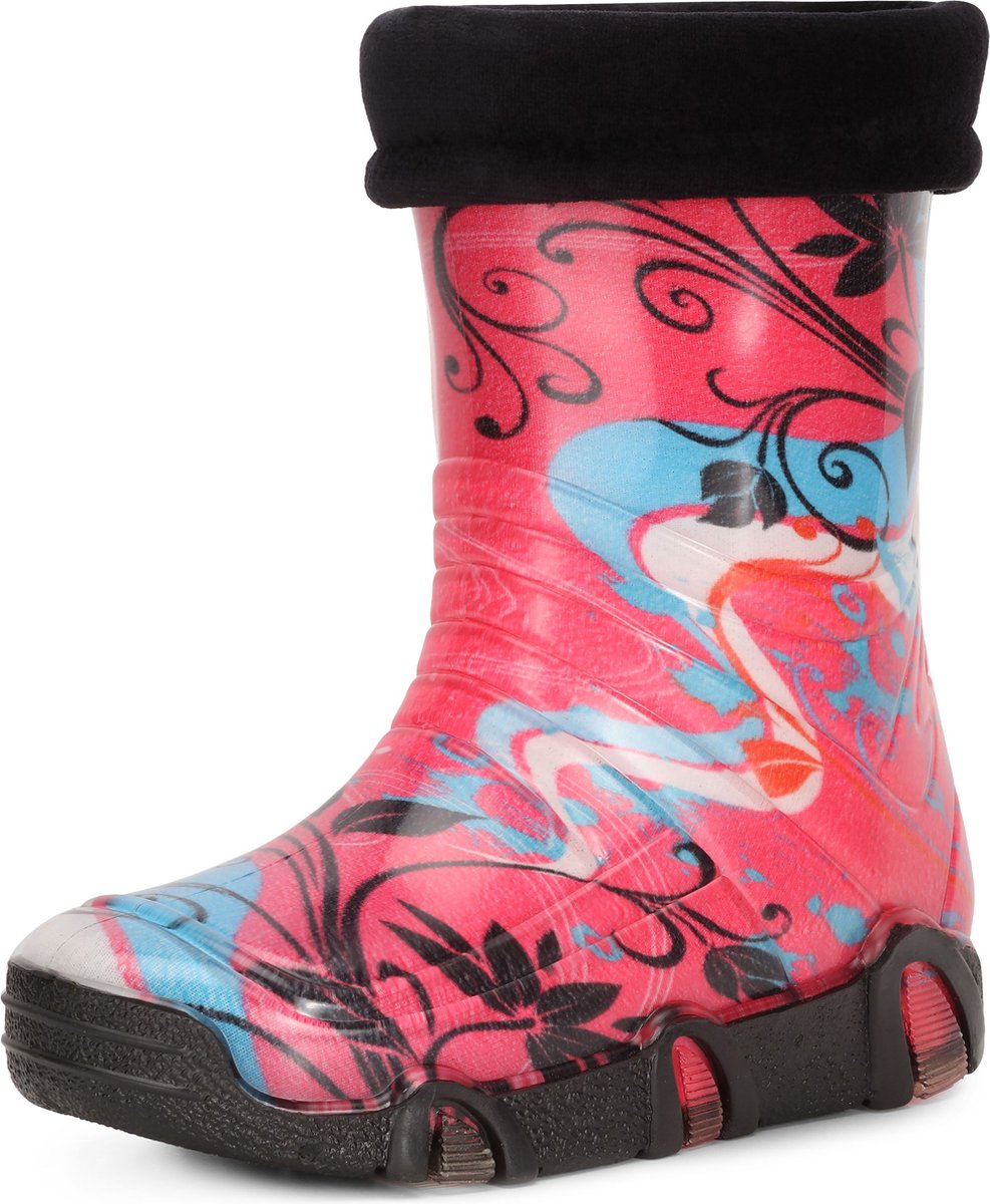 Ladeheid Kinder Regenlaarzen - Rubber - Hoog - PVC – Waterdicht - LA-ZT-Szuwarek2020 - Roze patroon-32 - 23/24