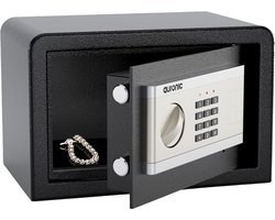 Coffre- LifeGoods - Électronique - Serrure à combinaison - Clé - Fixation murale - Porte 4,3cm - Alarme 130 dB - 8L - 31x20x20cm - 4,5KG - Acier - Zwart