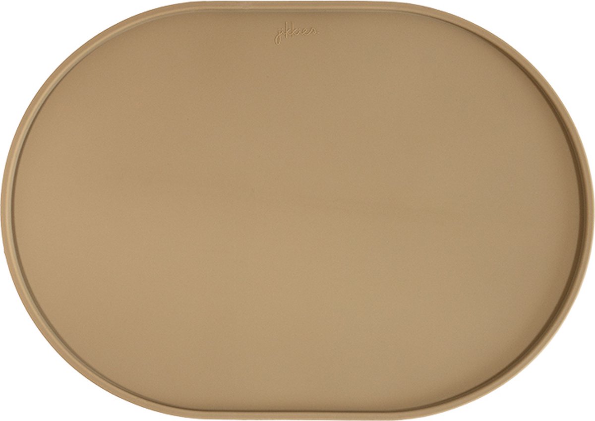Goedkoopste Jikkies® - Siliconen Placemat - Siliconen - Olijf Groen - Antislip - Ondergrond voor je Kleintje - Extra Groot - Opstaande Rand - Veilig - Voldoet aan EN-normen - Magnetron & Vaatwasser bestendig - Combinatie van een Placemat & een Bord