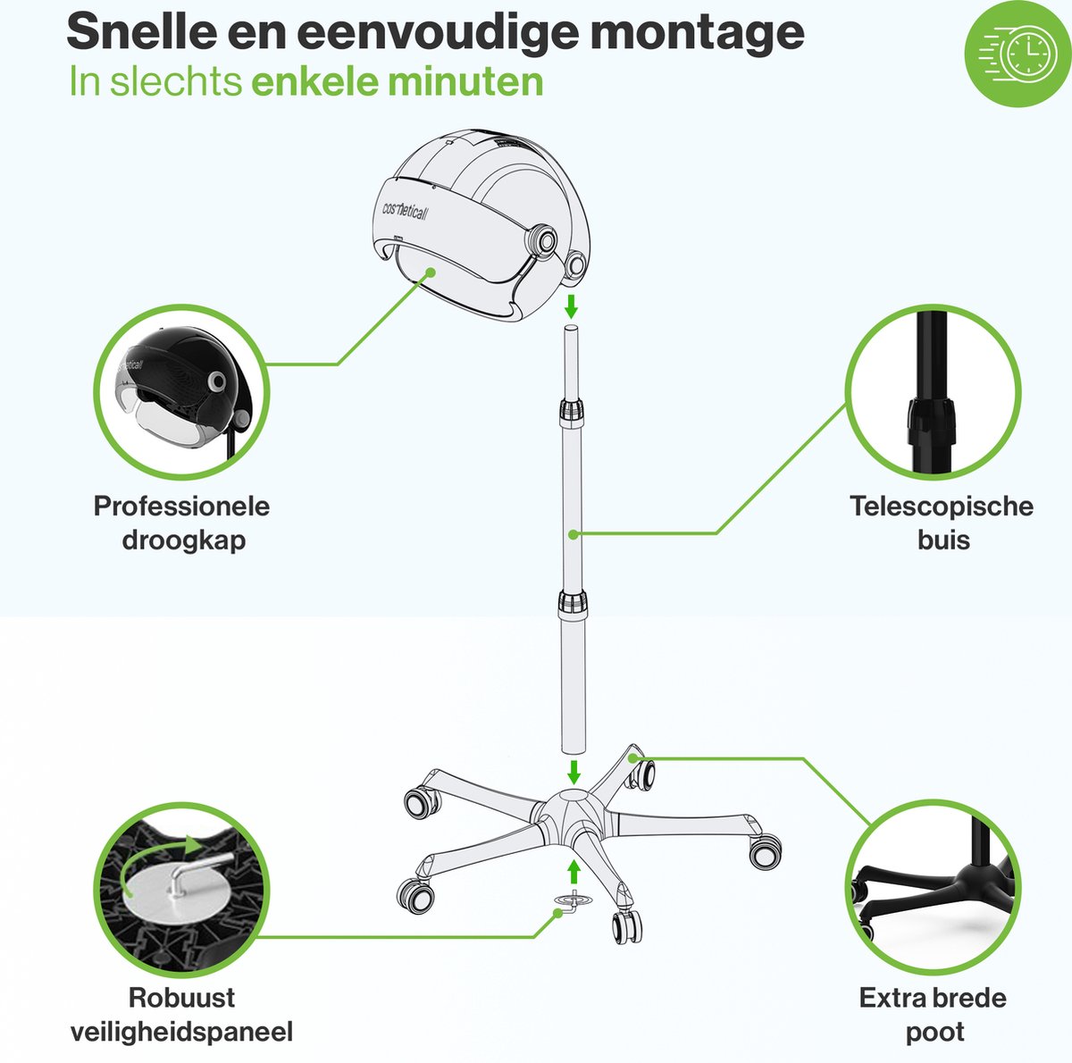 Professionele Droogkap - Haardroogkap - Droogkappen - Haardroger met Droogkap - Haardroger Kap - Fohn Kap - ION Technologie — afbeelding 4