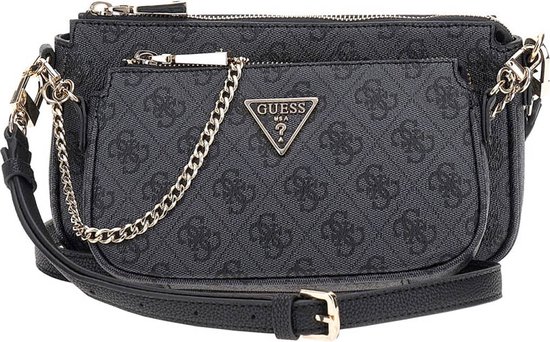 Guess Noelle Dbl Pouch Schoudertassen Dames Grijs Maat ONESIZE bol