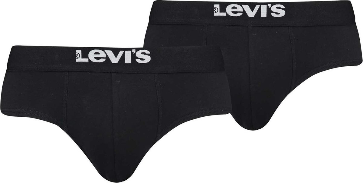 Levi's Midi slip - 2 Pack 001 Black - maat L (L) - Heren Volwassenen - Katoen/elastaan- 701223909-001-L