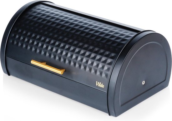 Corbeille à pain Métal Zwart 38x28,5x18 cm - Boîte - Boîte