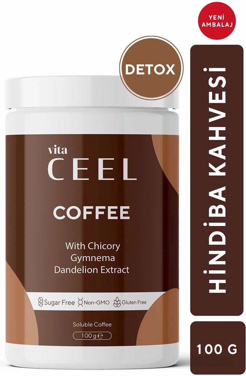 Goedkoopste Vita Ceel Hindiba Cichorei en Gimneya Mengsel Detox Koffie 100 gr. forx5