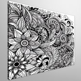 Line art zwart wit schilderij | Monochrome meesterwerk: De elegante dans van lijn en schaduw | Kunst - 20x20 centimeter op Canvas | Foto op Canvas