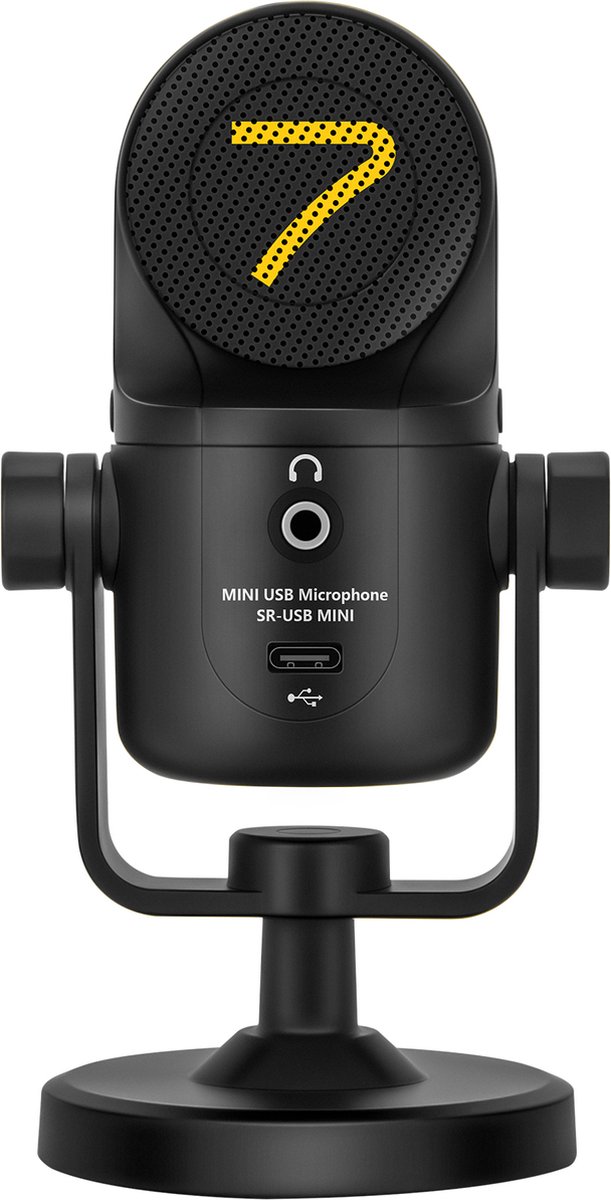 7RYMS SR-USB Mini Condensator USB Microfoon - Streaming microfoon - Gaming microfoon - Podcast microfoon - Met schroefgat voor microfoonarm - Zwart