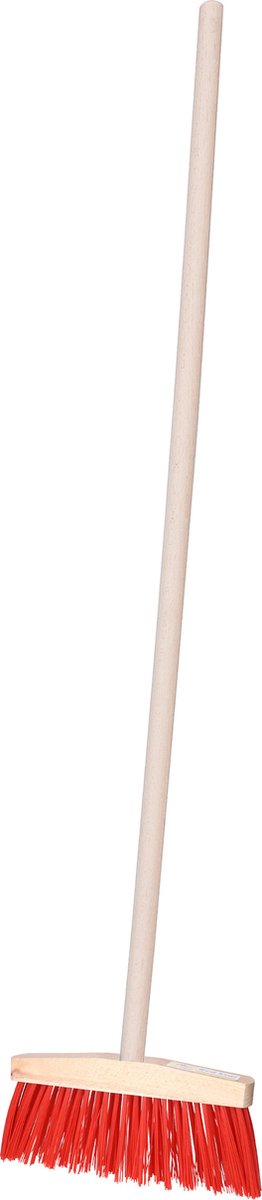 Goedkoopste Brumag Voegenbezem Vega voor randjes - Harde vezels - 30 cm breed - Houten steel van 120 cm - smalle kop - rood