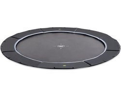 EXIT Dynamic Sporttrampoline ø366cm - Groundlevel - Flatground Trampoline - Rond - Voor Kinderen - Zwart