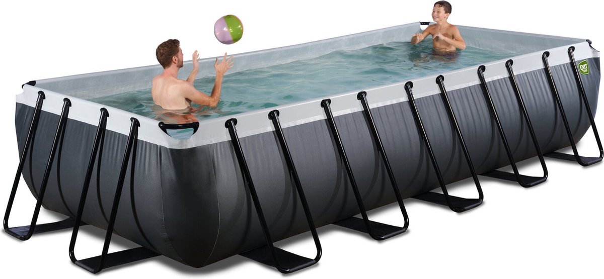 EXIT Black Leather zwembad 540x250x100cm met zandfilterpomp - zwart