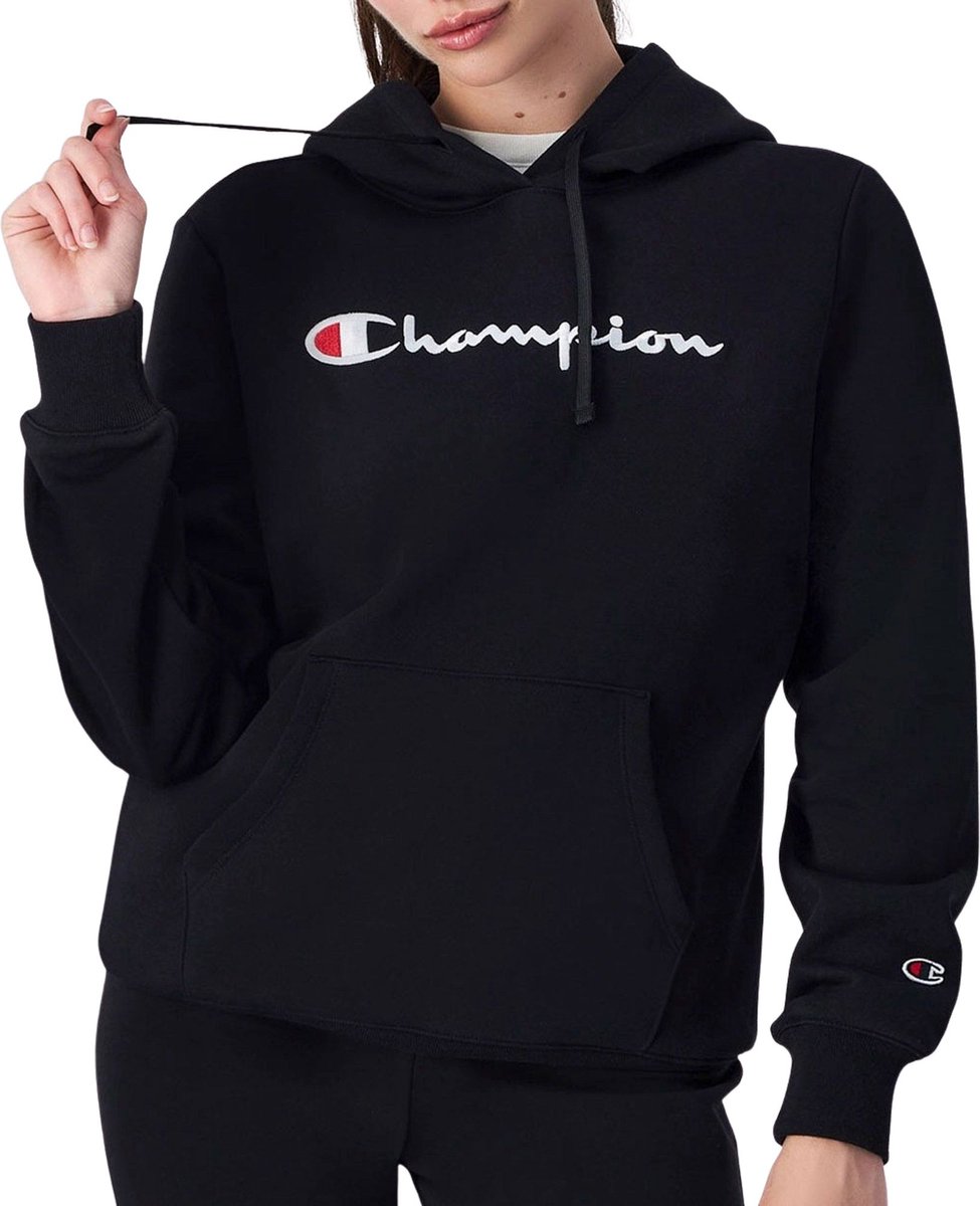 Champion Big Logo Slim Fit Hoodie Dames Zwart