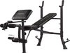 Tunturi WB40 Halterbank - Fitnessbank - Trainingsbank - Bankdrukbank - Thuis sporten - Leg extension - Bicep curls - Incl. gratis fitness app