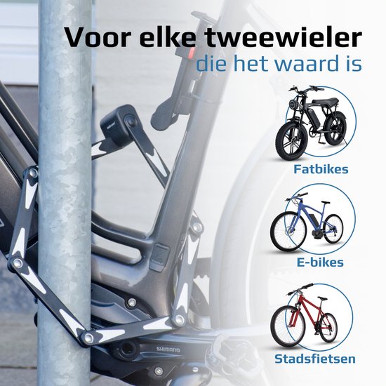 Maxx-Locks Vouwslot - ART 2 Keurmerk - Fietsslot van Gehard Staal - Slot voor Electrische Fietsen en Fatbike - Met Houder - 95 cm van Maxx — afbeelding 3