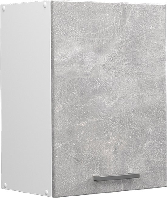 Vicco Armoire suspendue universelle R- Line, Béton/ Wit, 45 cm avec porte