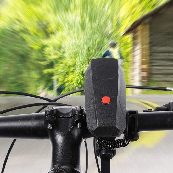 TINGSING Elektronische fietsbel met licht, mini-bel voor fiets, met 6 geluiden, oplaadbaar, USB-C E-bel, volume instelbaar, 4 lichtmodi, waterdicht (blauw