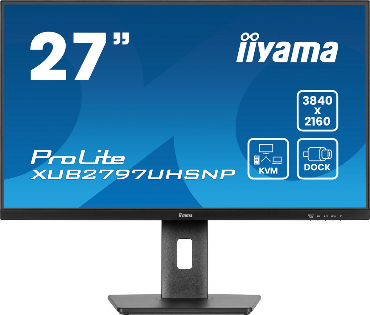 iiyama ProLite XUB2797UHSNP-B1 ledmonitor HDMI, DisplayPort, USB-C, LAN, Audio