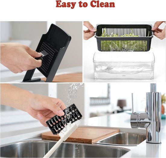 HI NATURE™ Mandoline Set 15 Delig - Multifunctionele Groentesnijder Uiensnijder Raspen Schillers Snijders Mandolines Keukensnijder Snijmachine