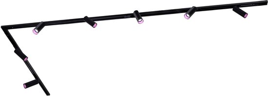 2m LED Railverlichting - 4 Railspots - Dimbaar - 1-Fase Railsysteem - Zwart