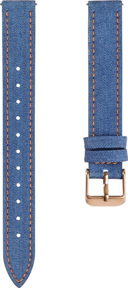 By Qubix - Leren denim bandje - Donkerblauw - Geschikt voor Garmin Lily 2
