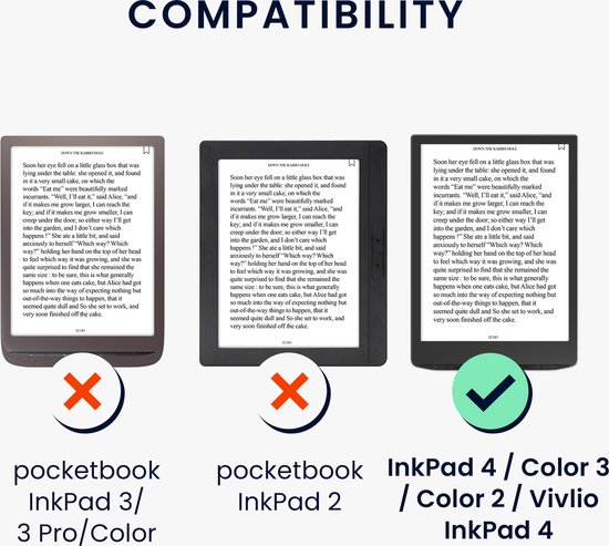 kwmobile flip cover voor e-reader - geschikt voor Pocketbook InkPad 4 / Color 3 / Color 2 / Vivlio InkPad 4 / InkPad Color 3 - Van imitatieleer en -suède - In rood / donkergrijs van kwmobile — afbeelding 2