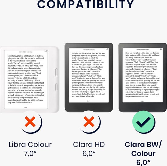 kwmobile e-reader hoesje geschikt voor Kobo Clara BW / Colour hoes - E reader flip case van kunstleer - Ereader cover met stand - Slapende Uil design in turquoise / bruin / mintgroen van Merkloos — afbeelding 4