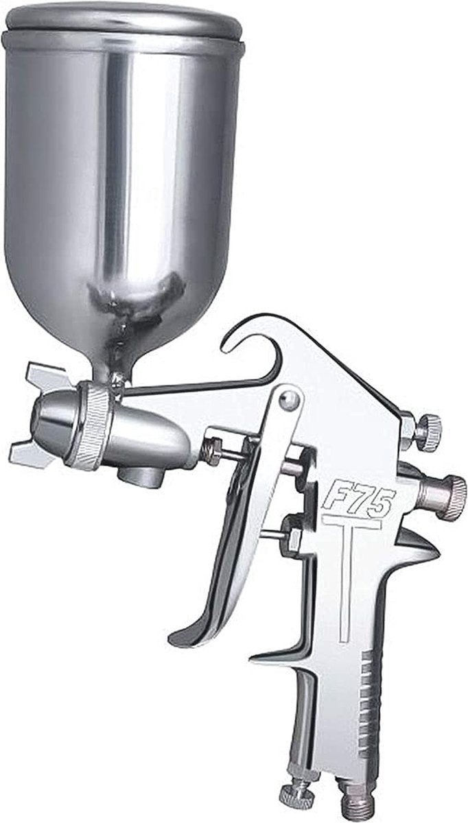 Ancllo F-75G HVLP Spuitpistool Met 400cc Aluminium Beker En 1.5 mm Mondstuk – Perfecte Verfspuitmachine Voor Precisiewerk
