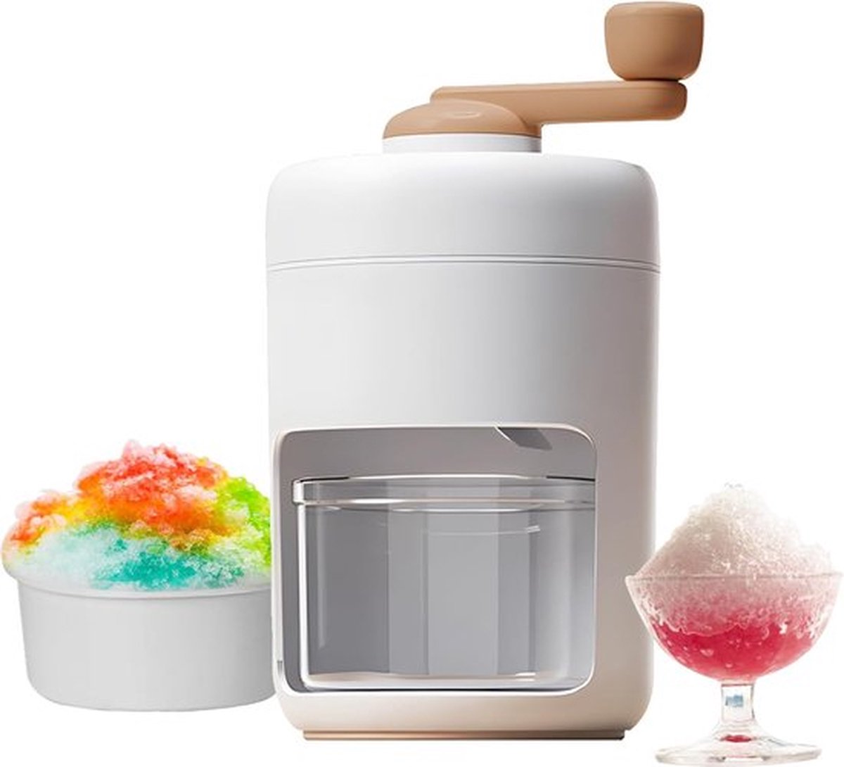PolkaHome Gemalen ijsmolen en gemalen ijsmachine voor heerlijke smoothies draagbaar en handmatig te gebruiken