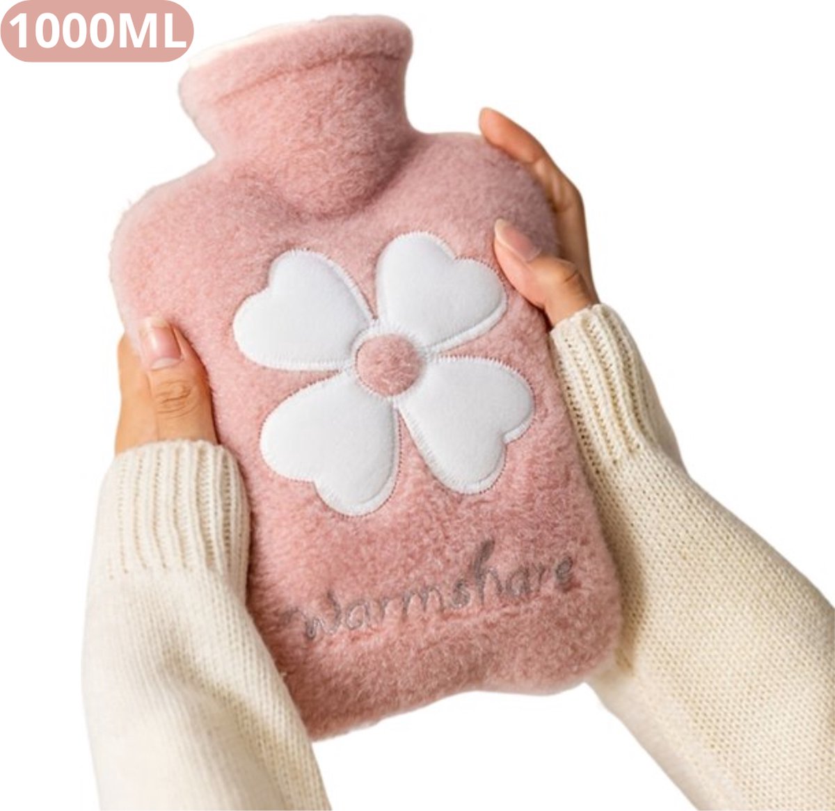 Goedkoopste Bovista Warmtekruik - Warmtekussen - Warmwaterkruik - Kruik - Met Hoes - Warmwaterzak - Knuffel - Bag - Roze - 1000ML