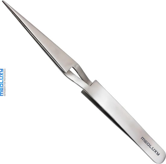Foto: Medluxy pro hobbypincet 12 cm klem pincet recht fijne punt rvs multifunctioneel kruispincet ehbo modelbouw hobby knutselen electronica pincet klem kruispincet 