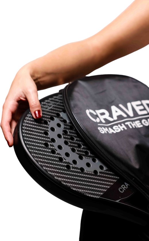 Craved Padel Racket Elite Pro - Inclusief padeltas - Carbon - Zwart
