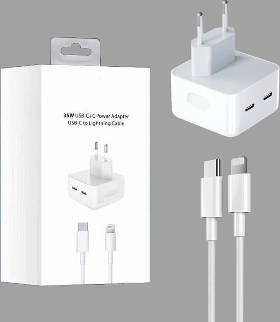 35w Dual USB-c Port Compact Power Adapter for iPhone iPad ...