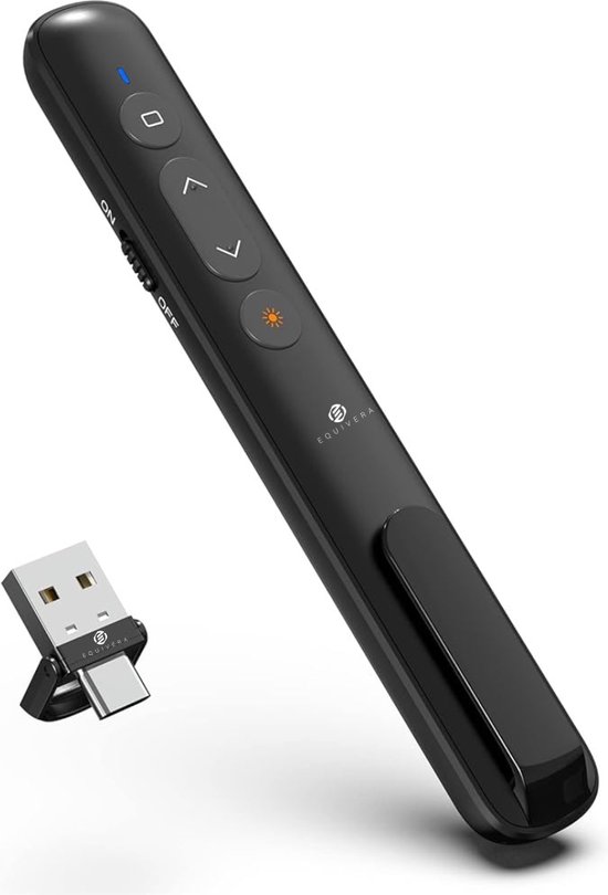 Foto: Nuvance presentatie klikker draadloze presenter voor presentatie usb pointer afstandsbediening met laser zwart