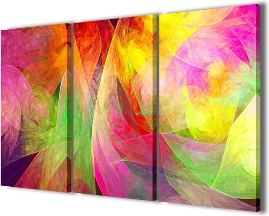 Abstract Painting 021 - Modern Abstract Canvas - 3 Panelen - Klaar om ...