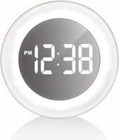 Digitale wandklok met groot display, 10 inch plug-in wandklok met afstandsbediening, wandmontage-digitale klok met temperatuur en luchtvochtigheid, kalender, datum, 5 helderheidsniveaus, 12/24 uur