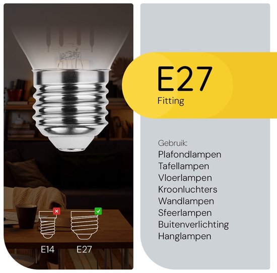 Technik Lampe LED E27 4,9W - 470lm - 2700K - Wit Chaud - LED Globe Mini P45 - Remplace l'Ampoule Halogène 40W - 10 pièces